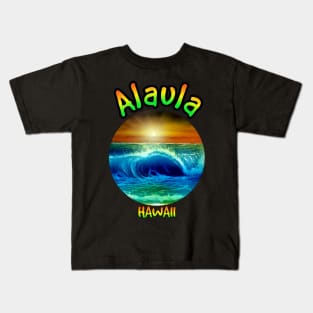 Hawaiian sunset seascape Kids T-Shirt